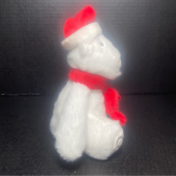 BNWT Bath and Body Works white plush polar bear with Santa hat and red scarf - Picture 4 of 12
